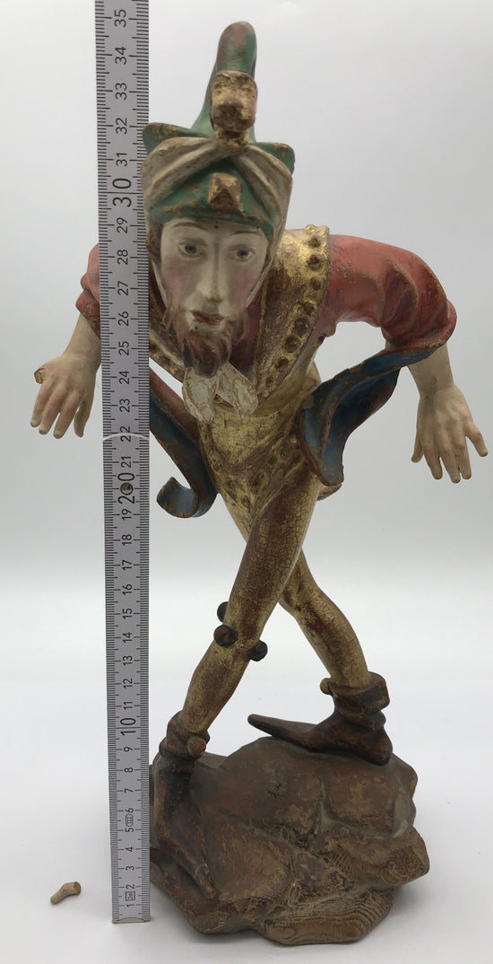 Moriskentänzer Zauberer, Schenna K. Kostner 1980, handgeschnitzt, 35,5cm hoch