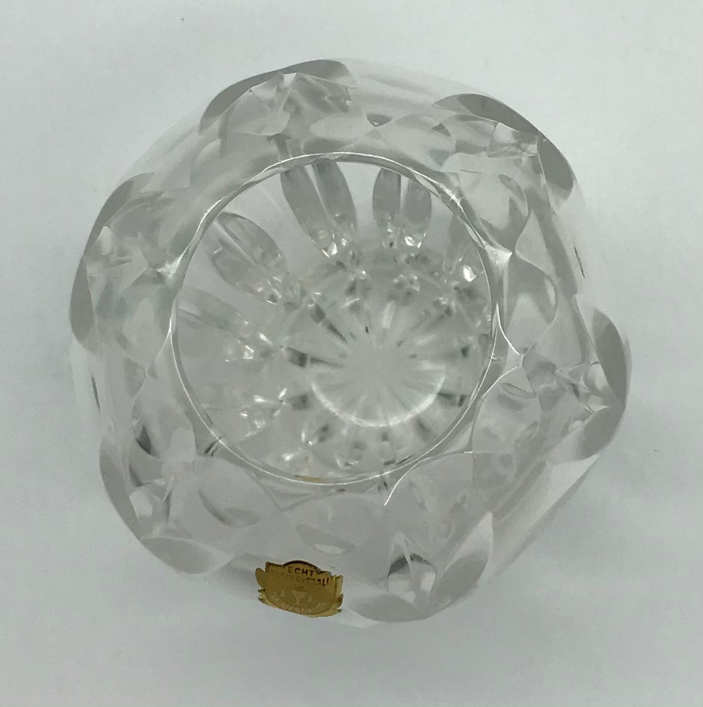 Kristall Bleikristall Vase Höhe 10,5cm, handgeschliffen