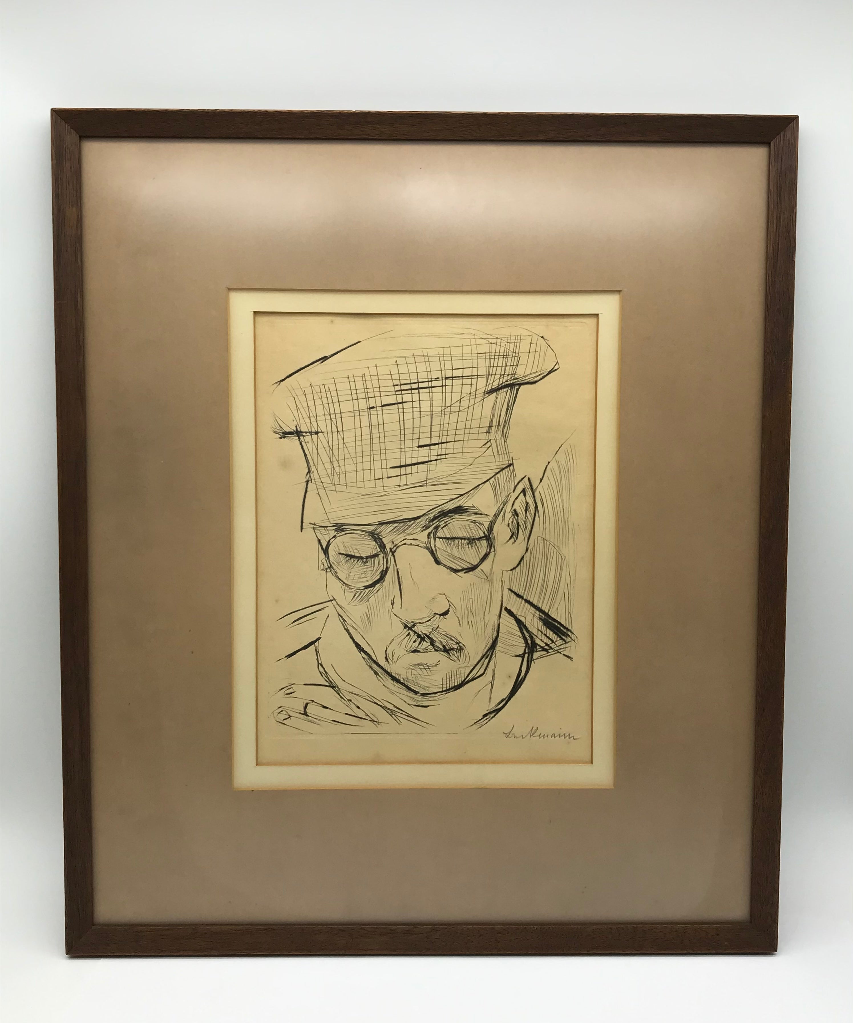 Max Beckmann ein Selbstporträt in Kaltnadeltechnik