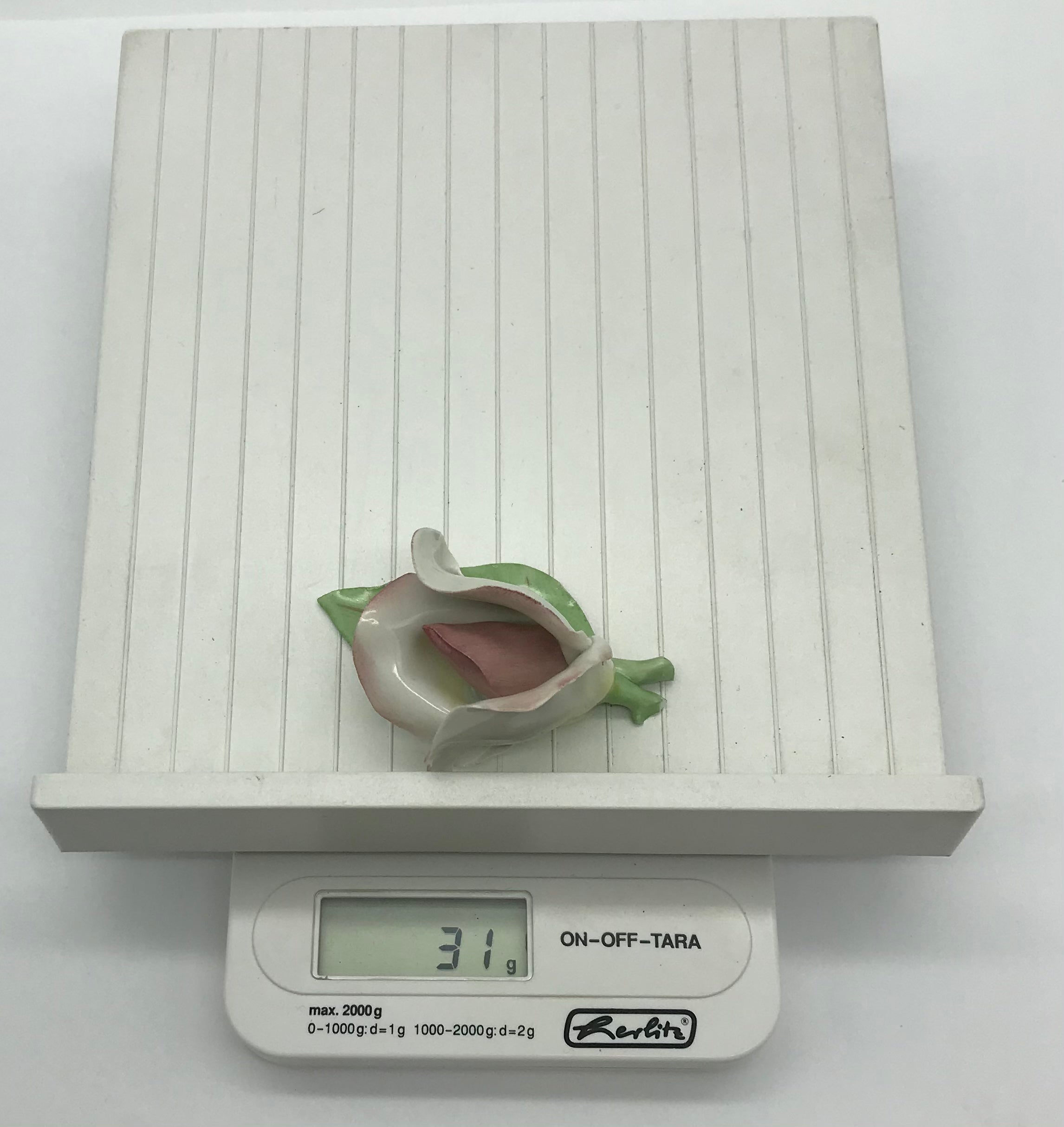 Porzellan Rose Blume Aquincum Budapest handbemalt, rosa