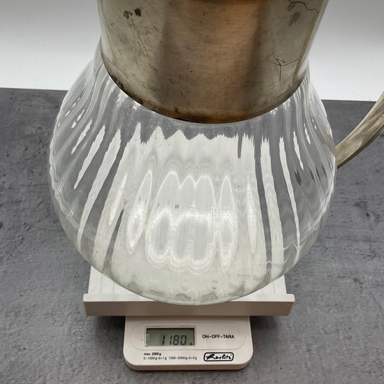 große bauchige Glas Karaffe mit klapp Deckel