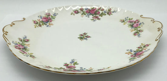 Royal Albert Moss Rose Bone China Goldrand Kuchenplatte Servierplatte