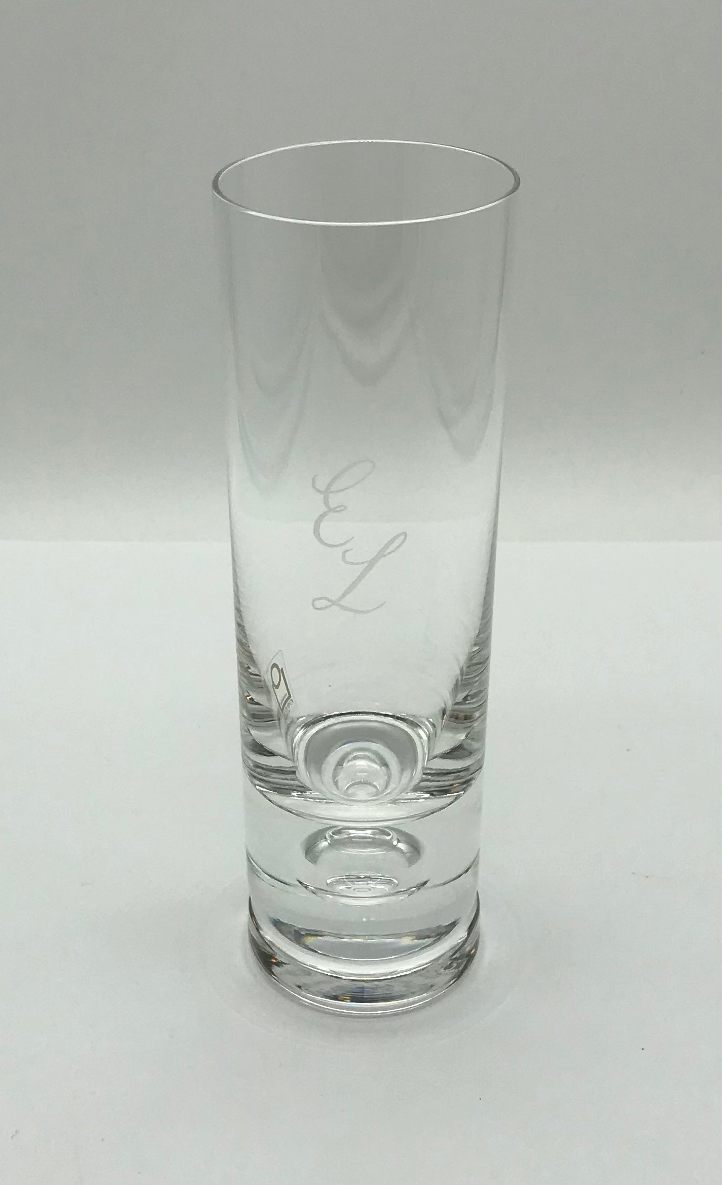 ICHENDORF Trinkglas mit Kugel Höhe ca. 19 cm, mit Gravur