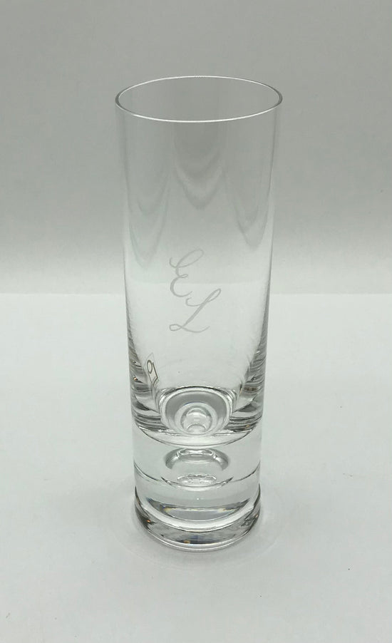 ICHENDORF Trinkglas mit Kugel Höhe ca. 19 cm, mit Gravur