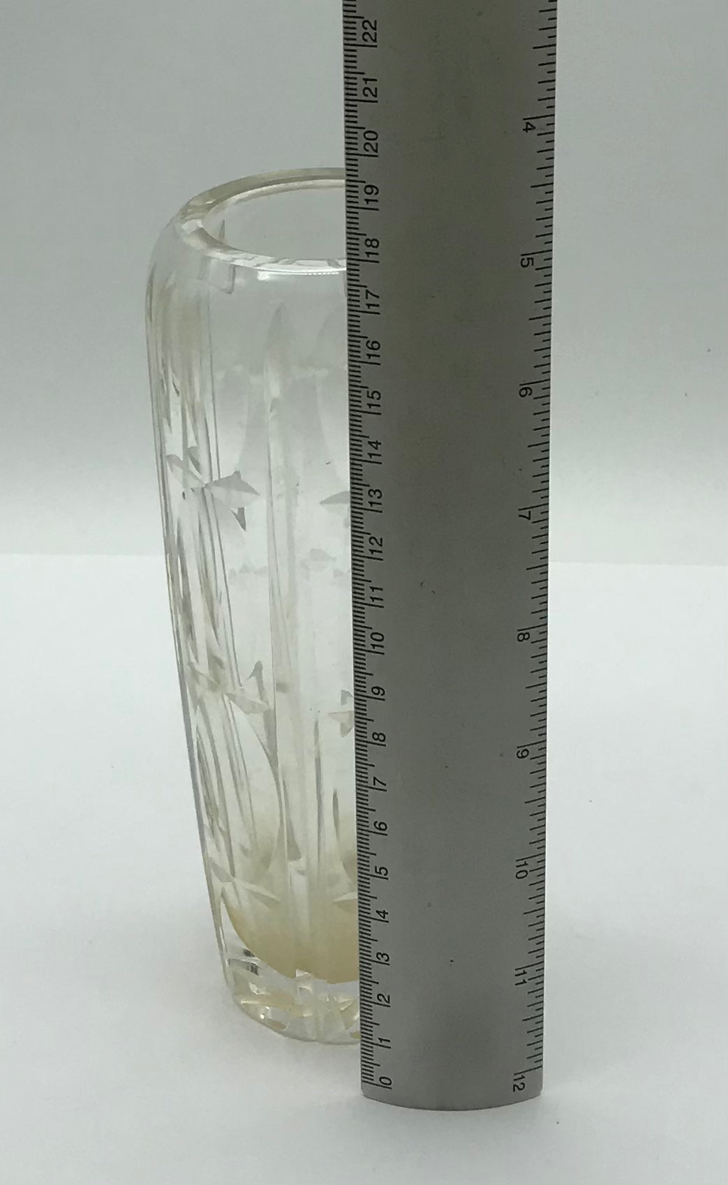 Kristall Bleikristall Vase Höhe 18 cm, handgeschliffen