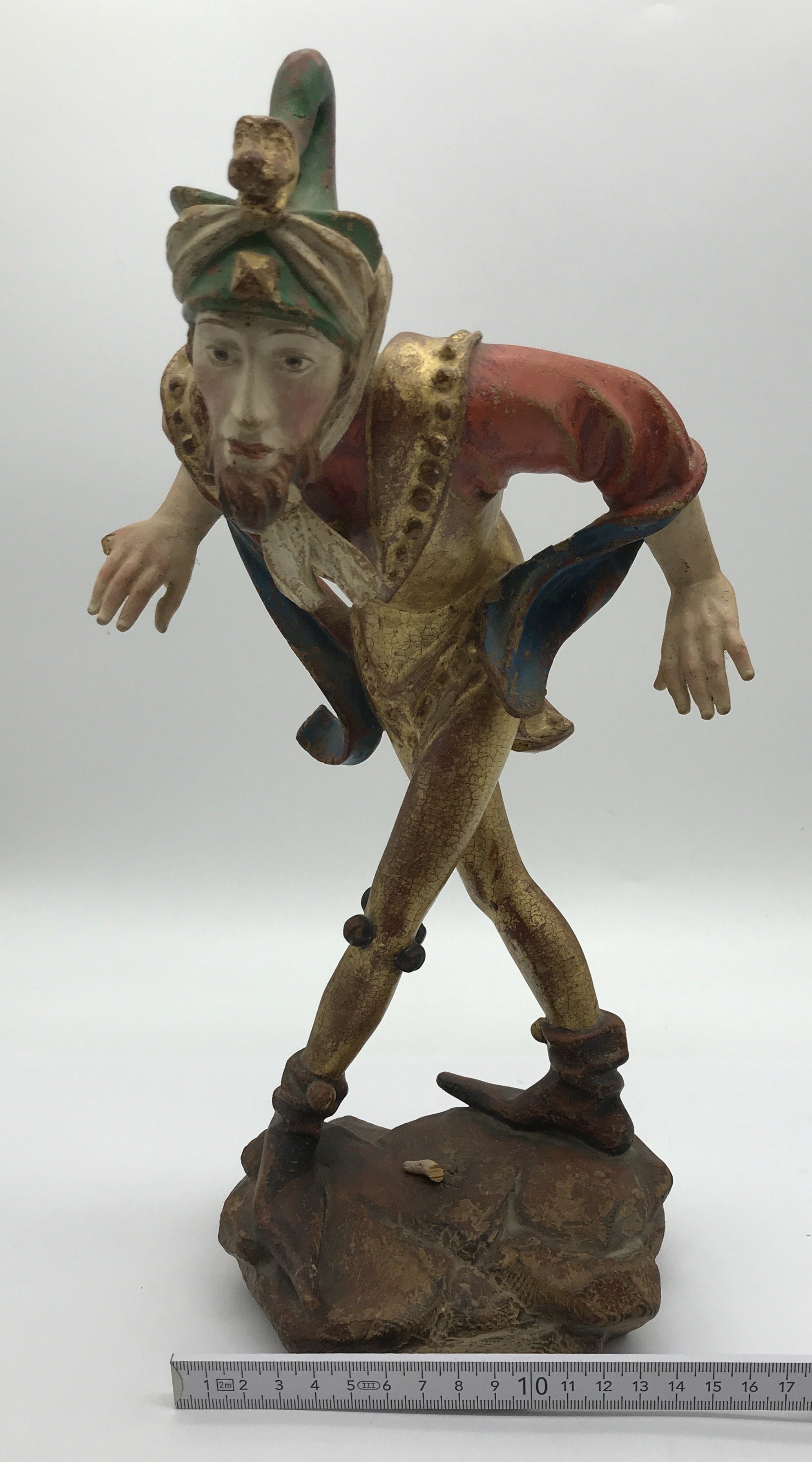 Moriskentänzer Zauberer, Schenna K. Kostner 1980, handgeschnitzt, 35,5cm hoch