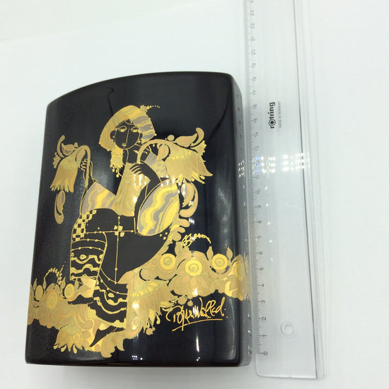 Rosenthal Vase von Bjørn Wiinblad Porcelaine Noire Höhe ca. 17cm