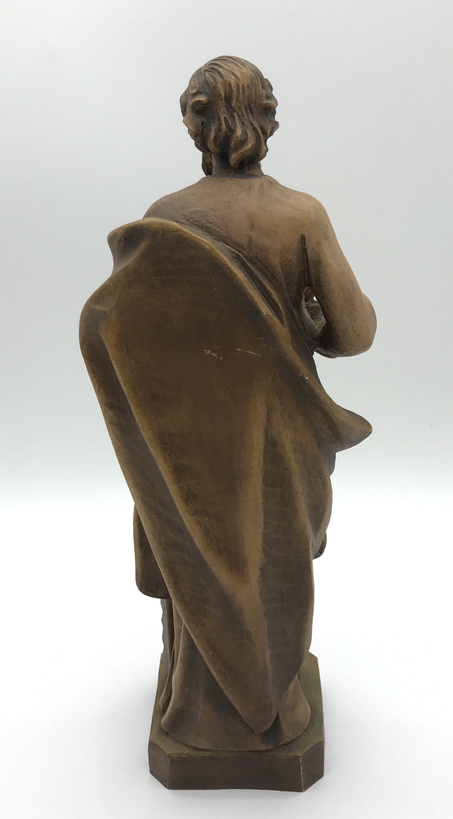 Josef als Handwerker mit Langsäge, Holzgeschnitzt, 30 cm hoch