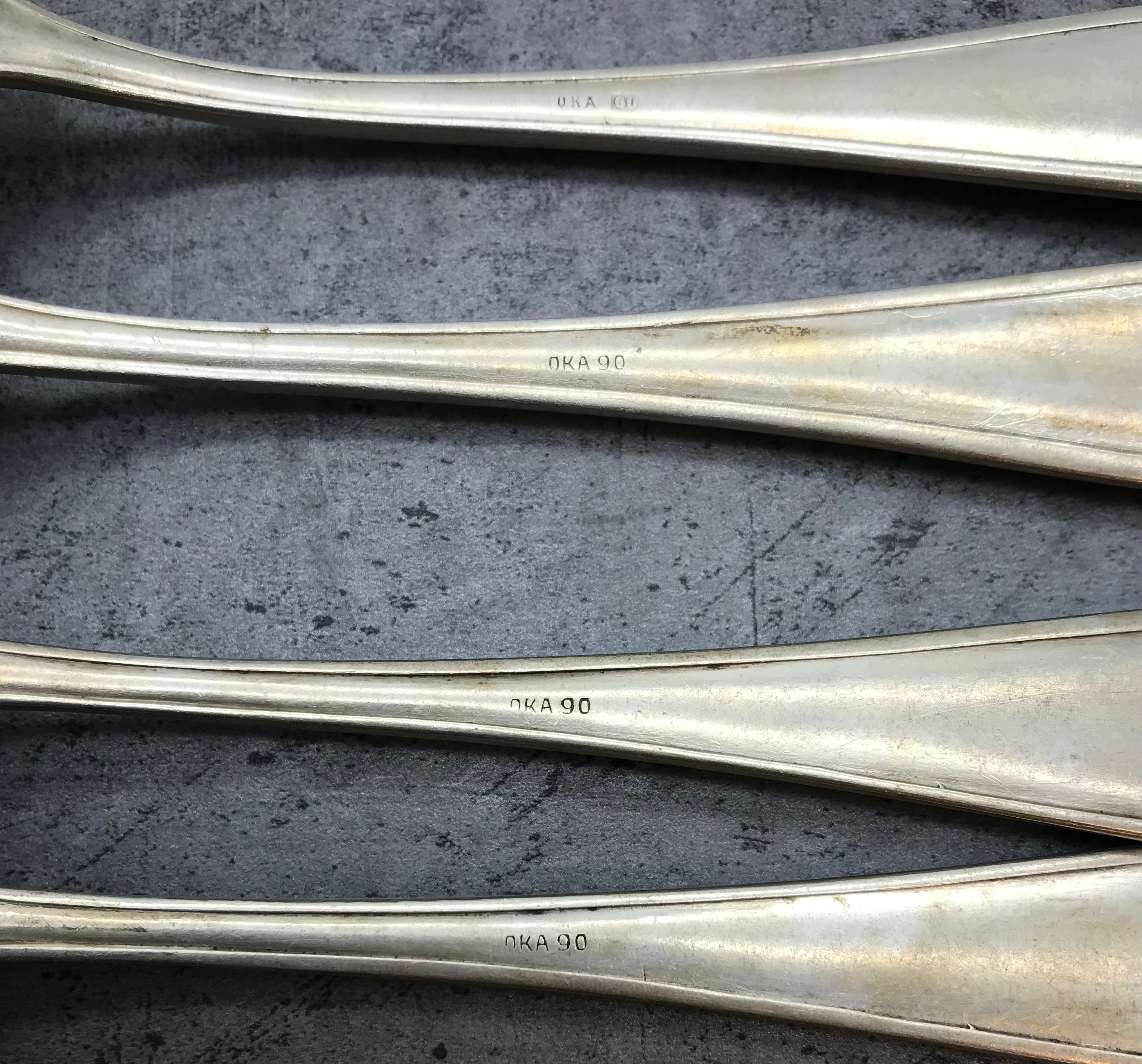 Besteck, Gabeln, 4 Stk. 90er versilbert