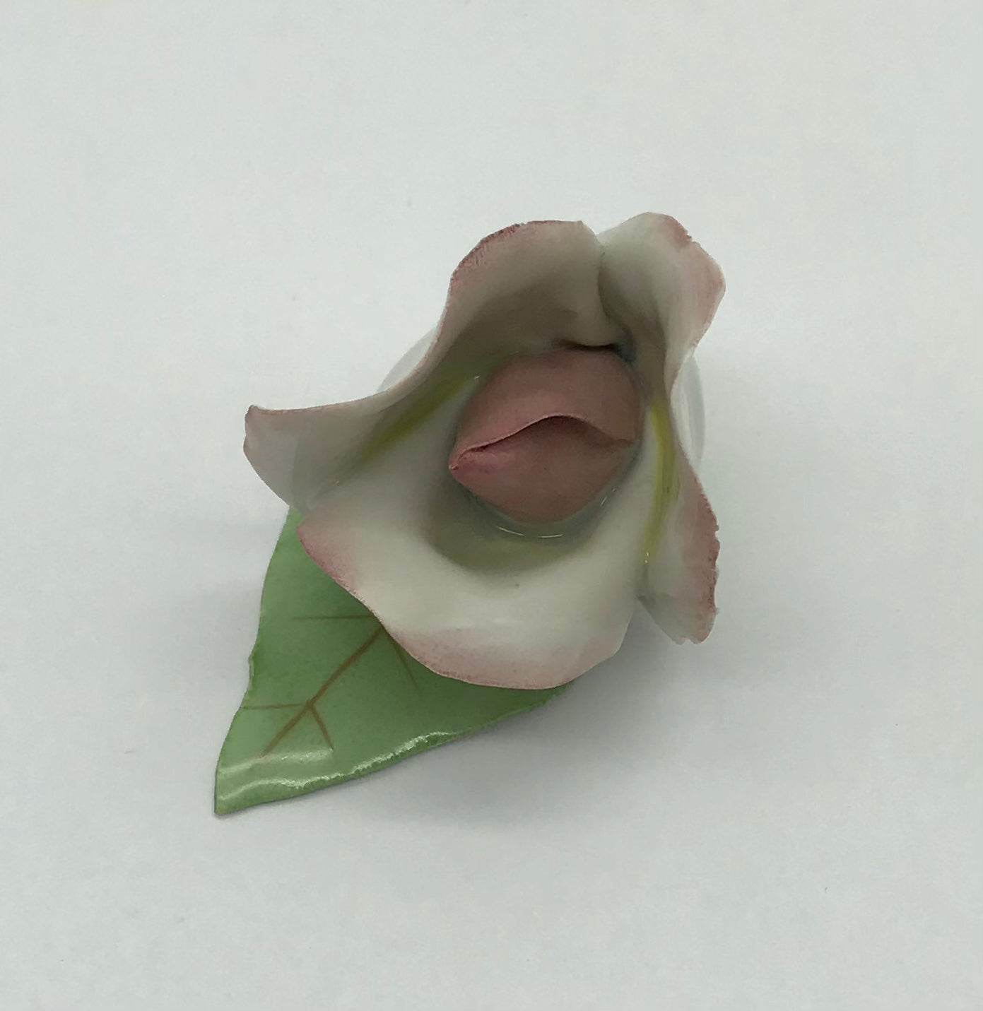 Porzellan Rose Blume Aquincum Budapest handbemalt, rosa