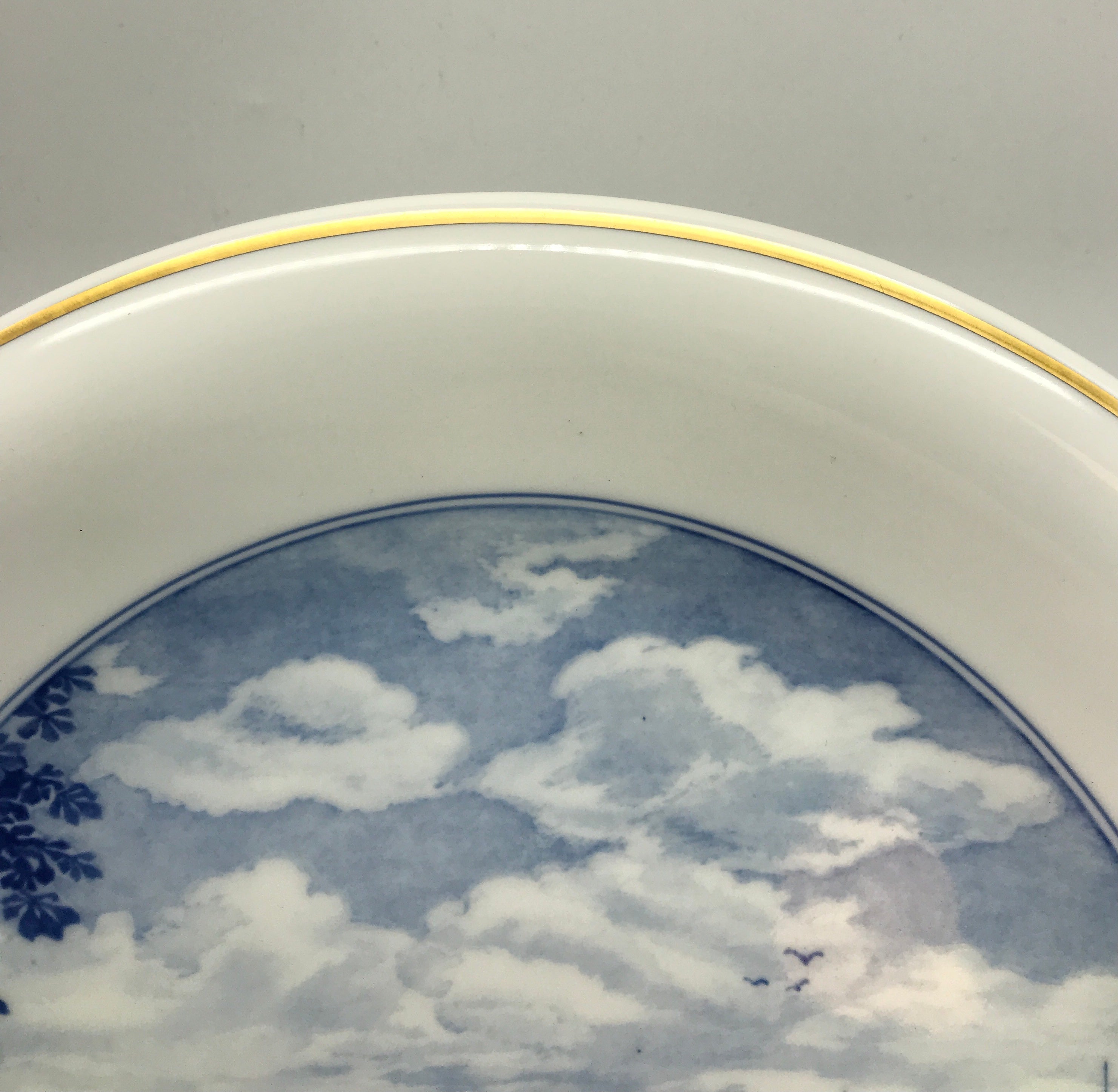 Meissen Wandteller Wall Plate Städteteller Dresden Stadtansicht Elbe Goldrand