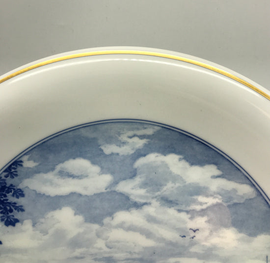 Meissen Wandteller Wall Plate Städteteller Dresden Stadtansicht Elbe Goldrand