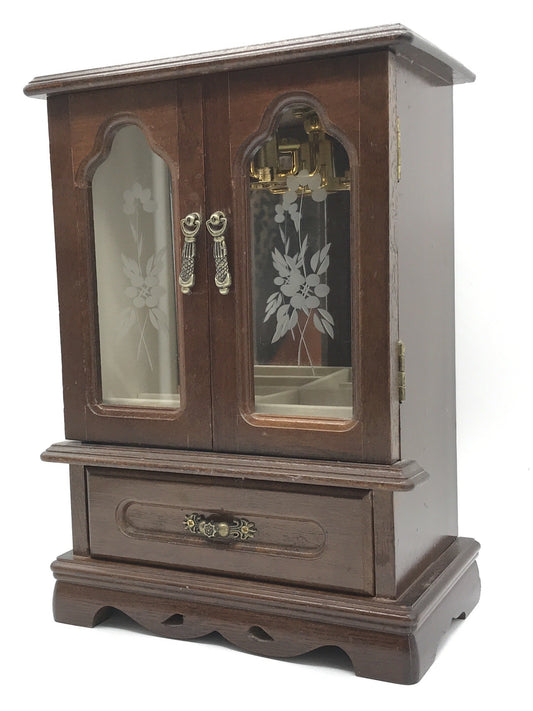 Schmuck Kästchen Vitrine Schränkchen Schatulle Holz Metall Beschläge