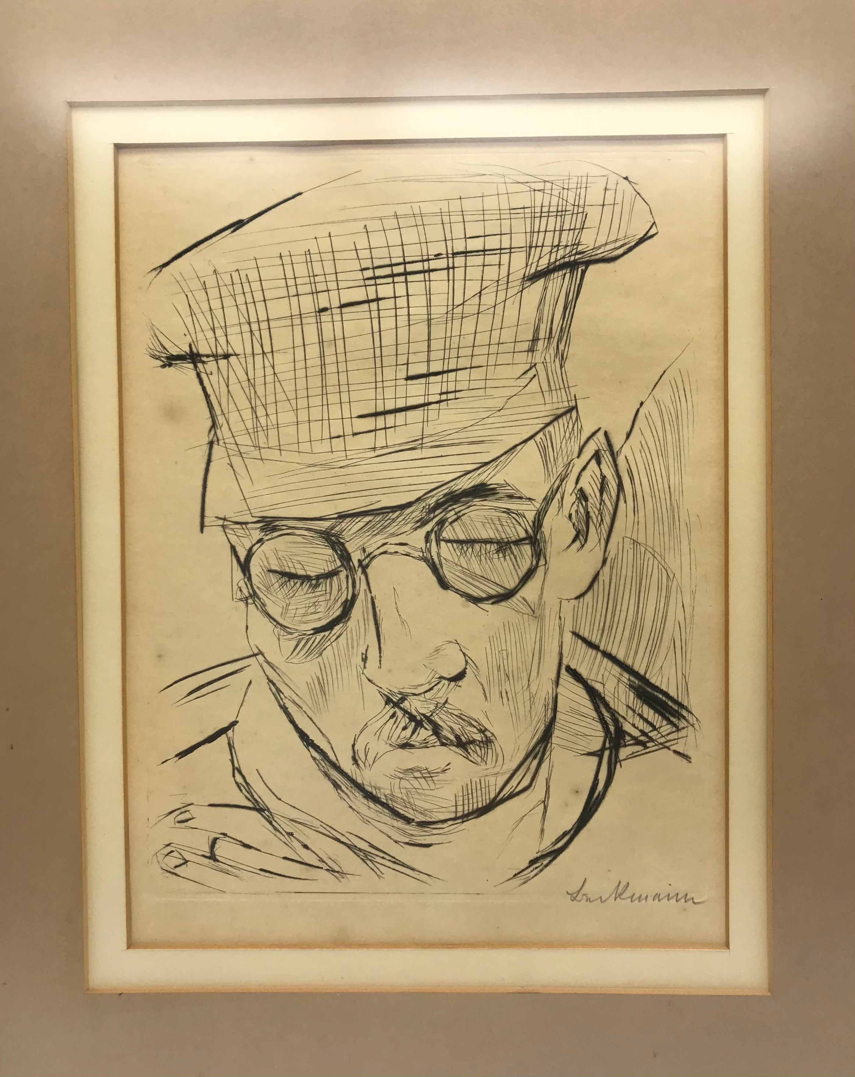 Max Beckmann ein Selbstporträt in Kaltnadeltechnik