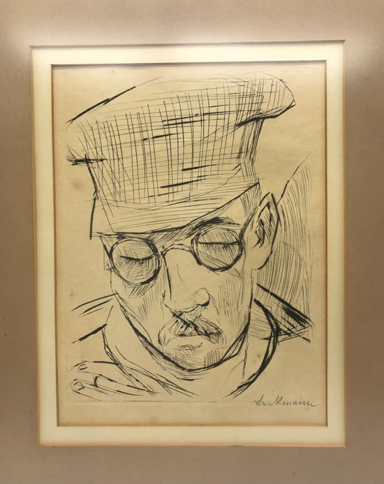 Max Beckmann ein Selbstporträt in Kaltnadeltechnik