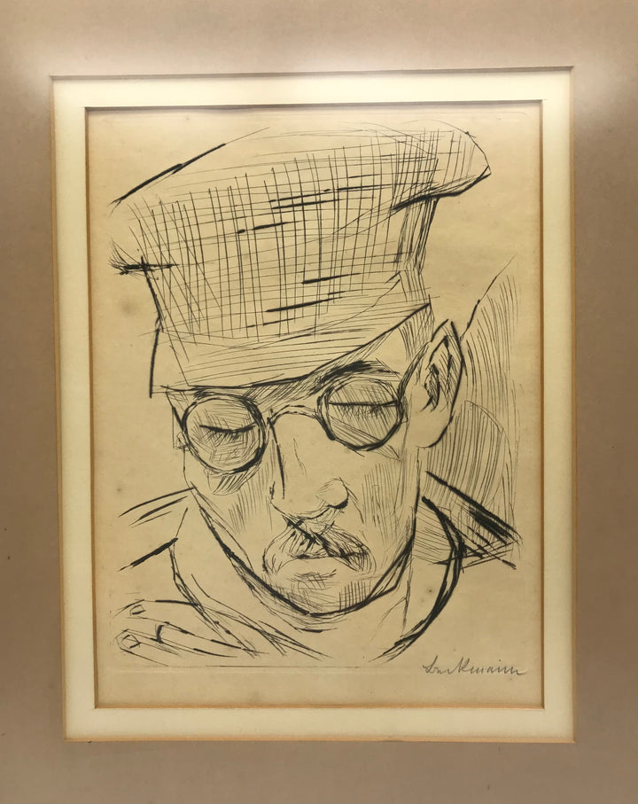 Max Beckmann ein Selbstporträt in Kaltnadeltechnik