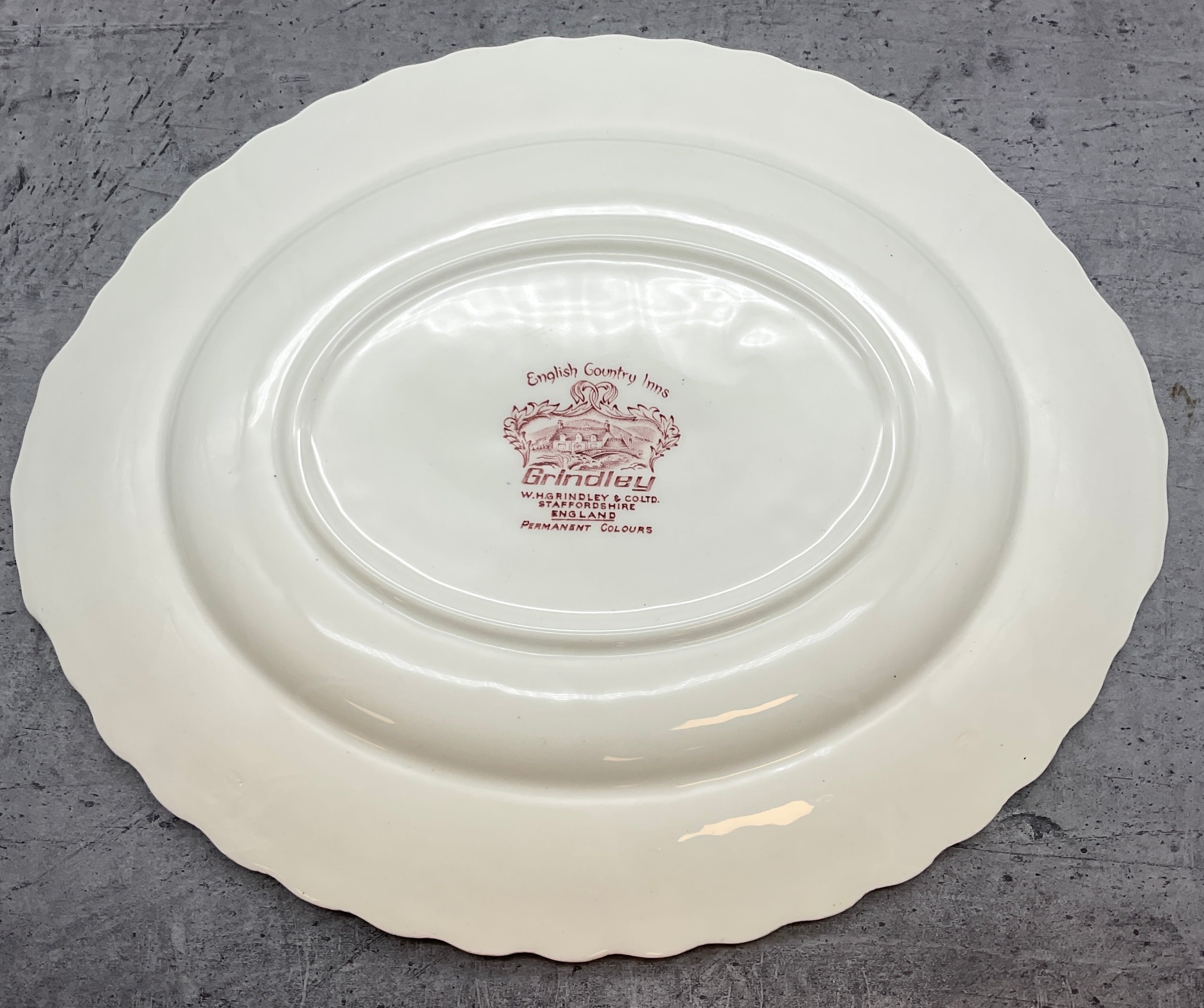 Ovale Platte, Servier Teller, Grindley, English Country Inns, England, Landhaus Porzellan