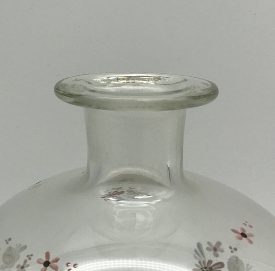 Glasvase Blumenvase Tischvase - Bauchvase mit Blumenmuster