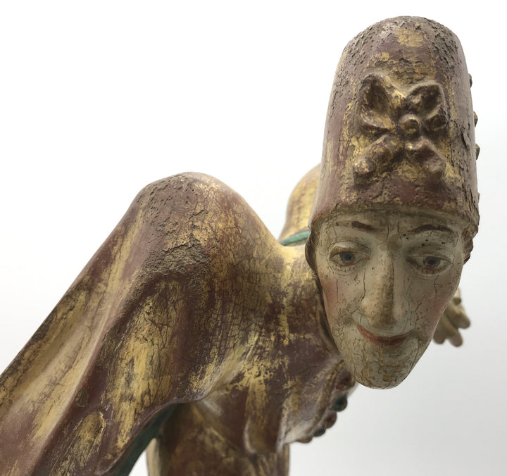 Moriskentänzer Burgunder, Schenna K. Kostner 1979, handgeschnitzt, 34 cm hoch