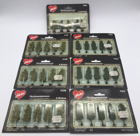 KONVOLUT Heki 3 x 1123, 1180 & 3x 1138 Bäume, Birken, etc.
