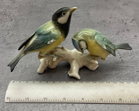 2 Meisen aus Porzellan, Vogel Dekoration Figur, Porzellan
