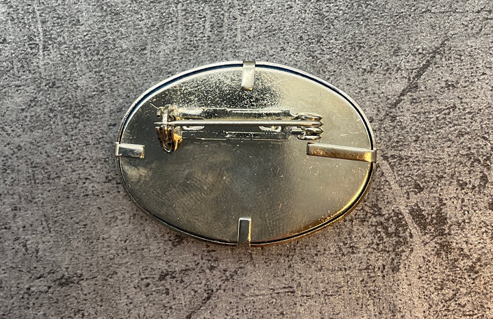 Modeschmuck Anstecker, Anhänger, Anstecknadel, Brosche, blau