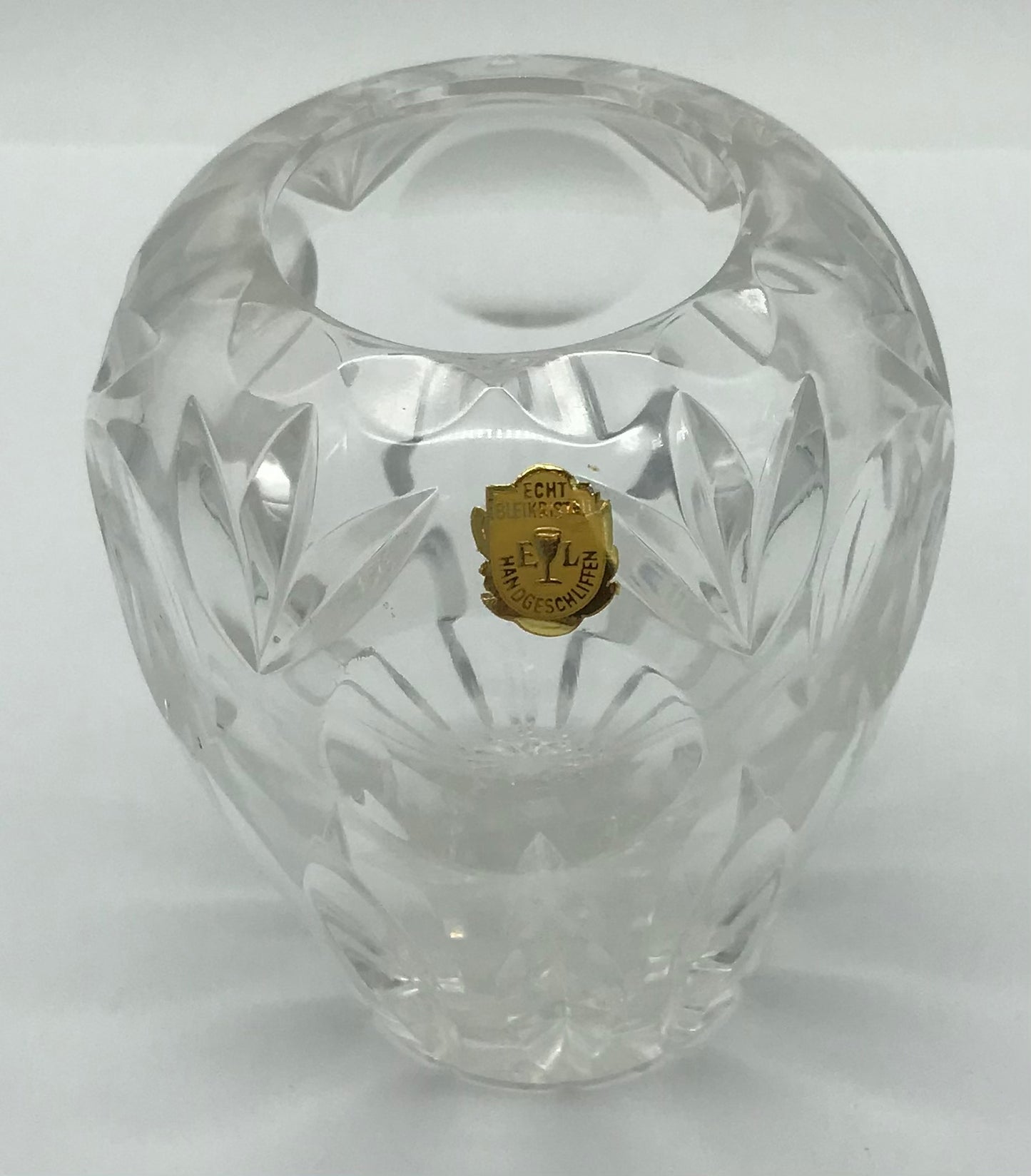 Kristall Bleikristall Vase Höhe 10,5cm, handgeschliffen