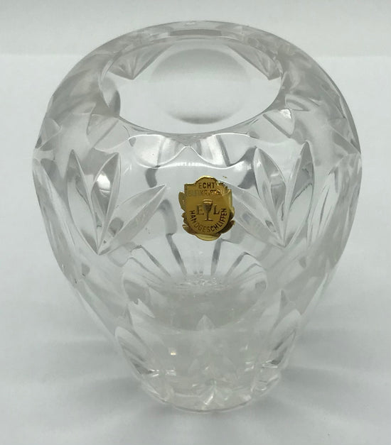 Kristall Bleikristall Vase Höhe 10,5cm, handgeschliffen