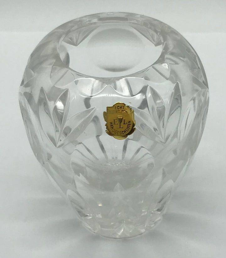 Kristall Bleikristall Vase Höhe 10,5cm, handgeschliffen