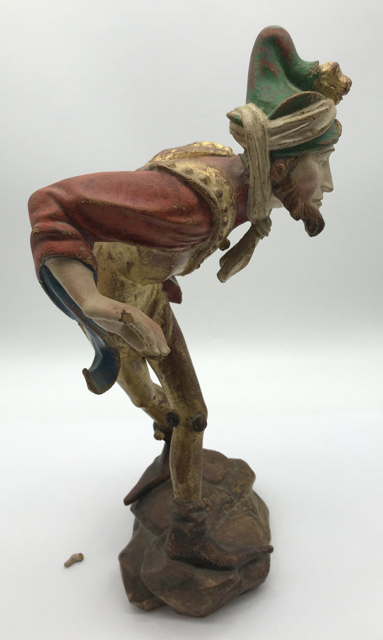 Moriskentänzer Zauberer, Schenna K. Kostner 1980, handgeschnitzt, 35,5cm hoch