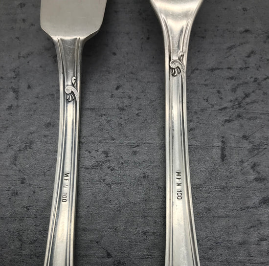 Fischbesteck, 4 Tlg., MFN 100er Silber, 2 Gabeln und 2 Messer