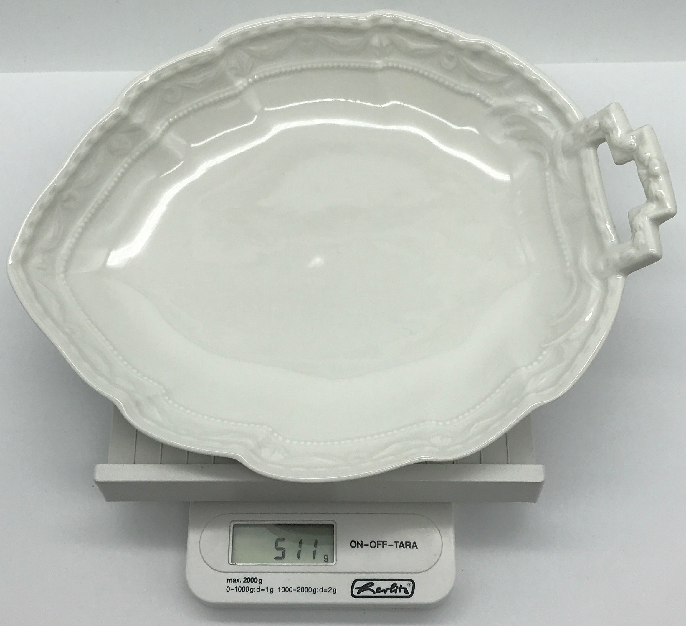 Blattschale - Porzellan weiß, KPM Berlin, Servier Schale