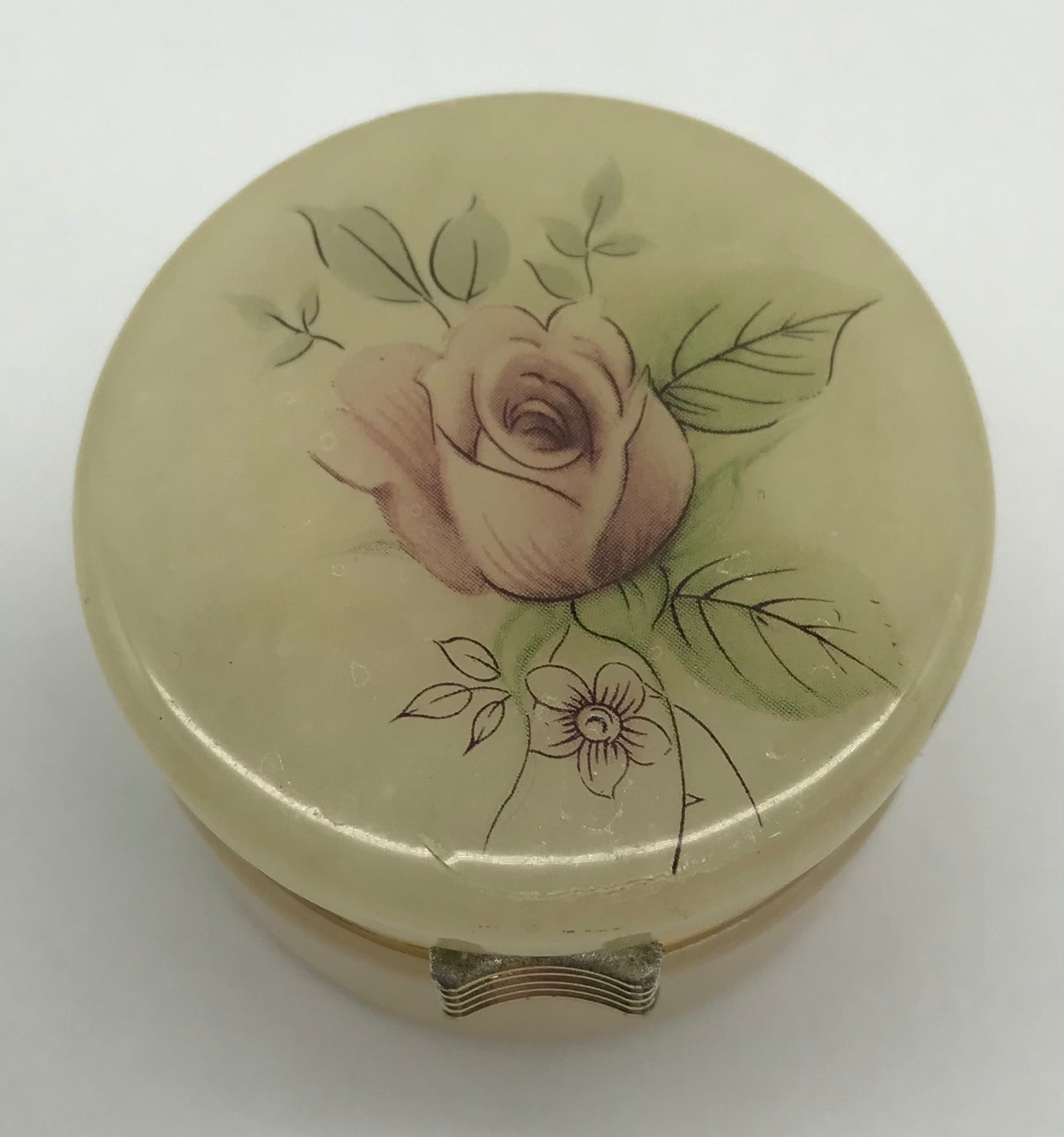 Genuine ALABASTER, handgemachte italienische Pillendose, Pillen Box