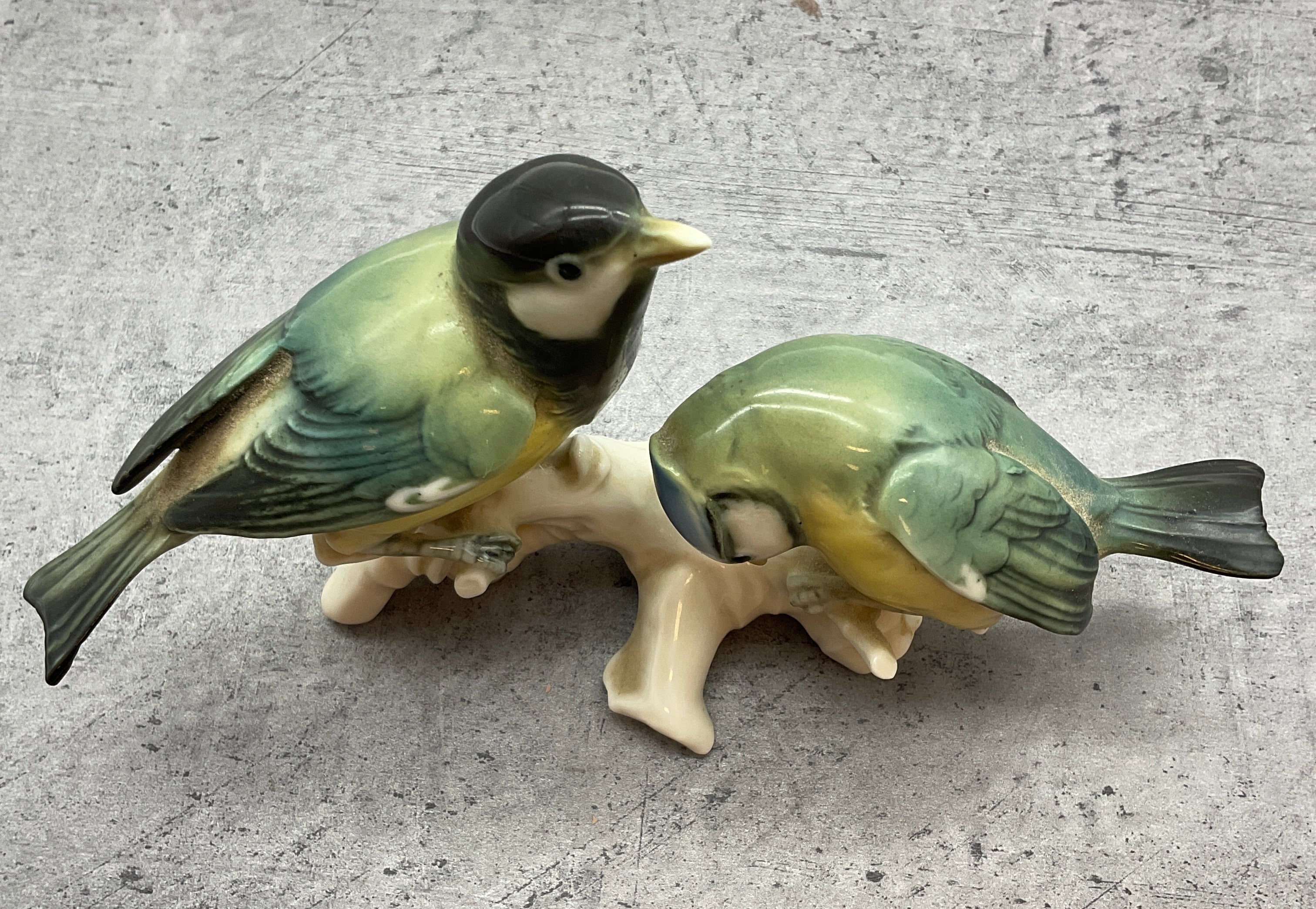 2 Meisen aus Porzellan, Vogel Dekoration Figur, Porzellan