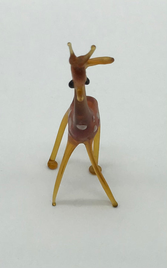 KONVOLUT 4 Stk. Glasfigur Giraffe, Hund, Reh, Dekoration, Setzkasten, Vitrine