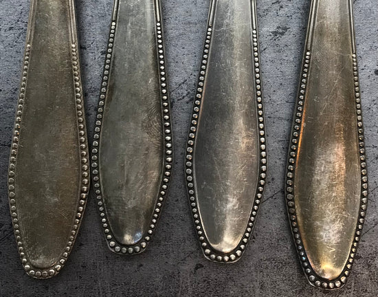 Besteck, Gabeln, 4 Stk. 60er versilbert