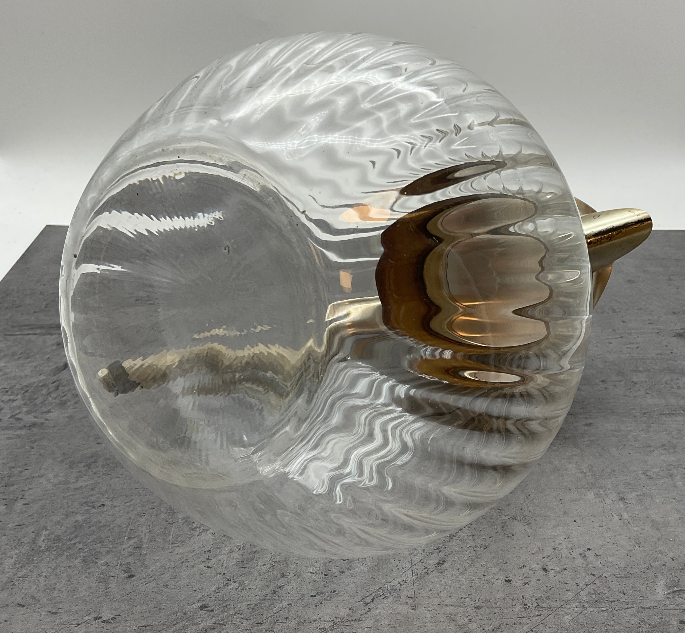 große bauchige Glas Karaffe mit klapp Deckel