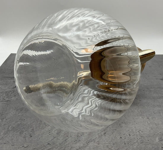 große bauchige Glas Karaffe mit klapp Deckel