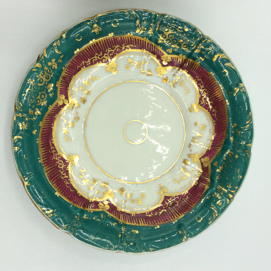 Große Sammeltasse mit Unterteller, Blumenmotiv