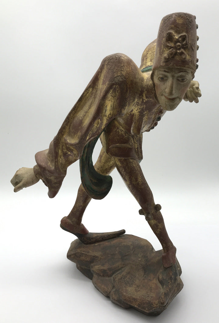 Moriskentänzer Burgunder, Schenna K. Kostner 1979, handgeschnitzt, 34 cm hoch