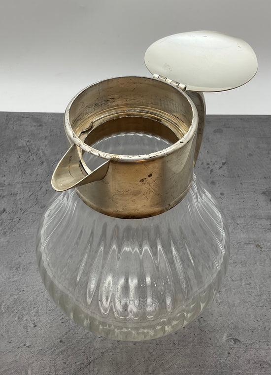 große bauchige Glas Karaffe mit klapp Deckel