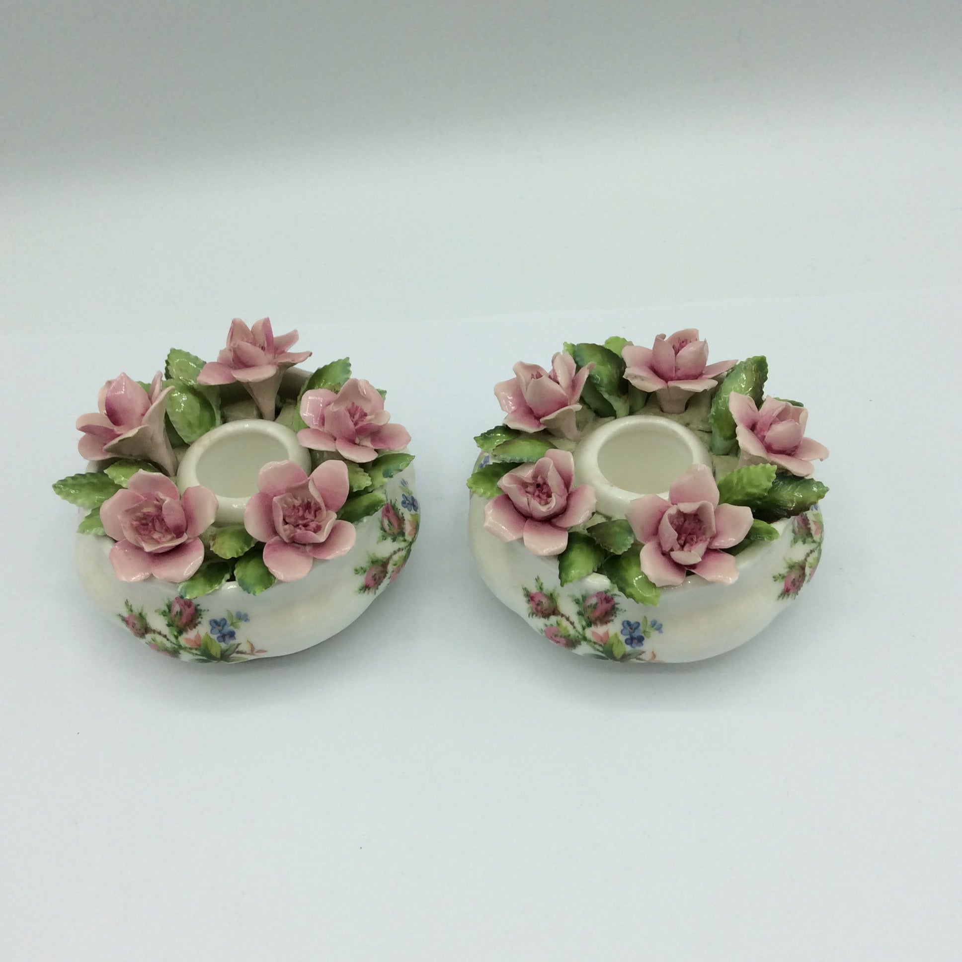 2 x Royal Albert-Porzellan-Bone China-England-Moss Rose, Kerzenhalter