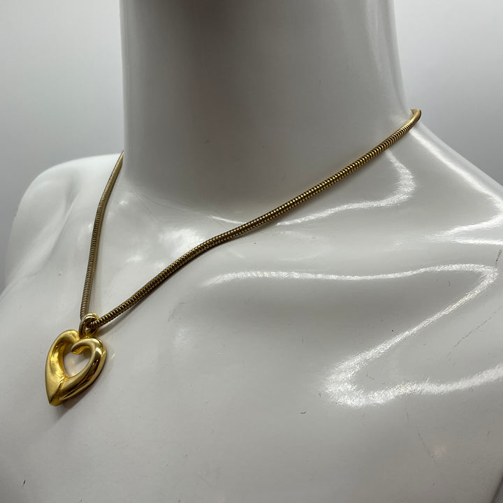 Modeschmuck Kette mit Herz, goldfarben,