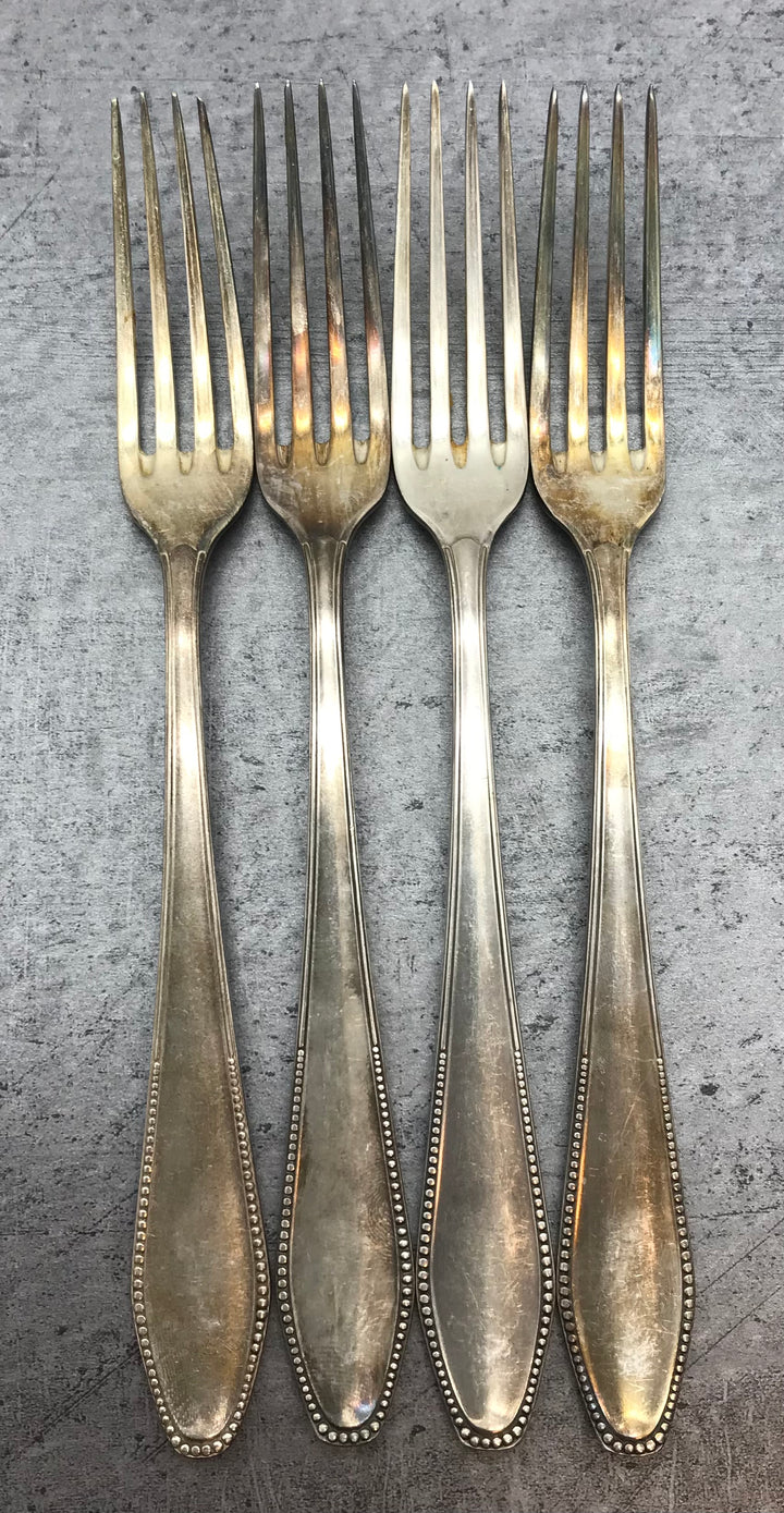 Besteck, Gabeln, 4 Stk. 60er versilbert