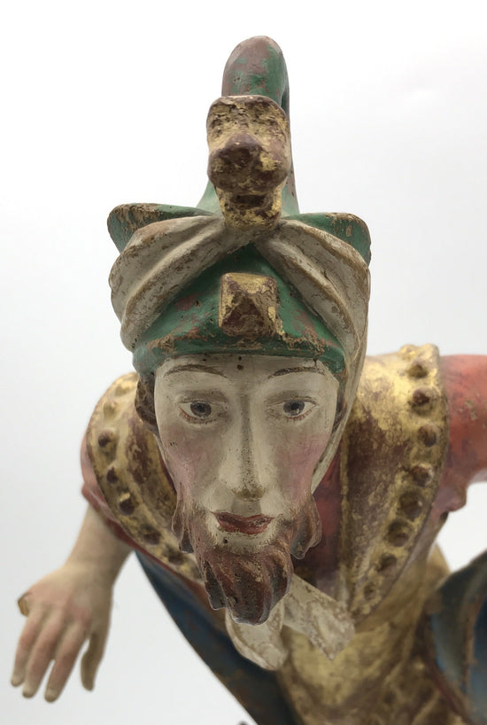 Moriskentänzer Zauberer, Schenna K. Kostner 1980, handgeschnitzt, 35,5cm hoch