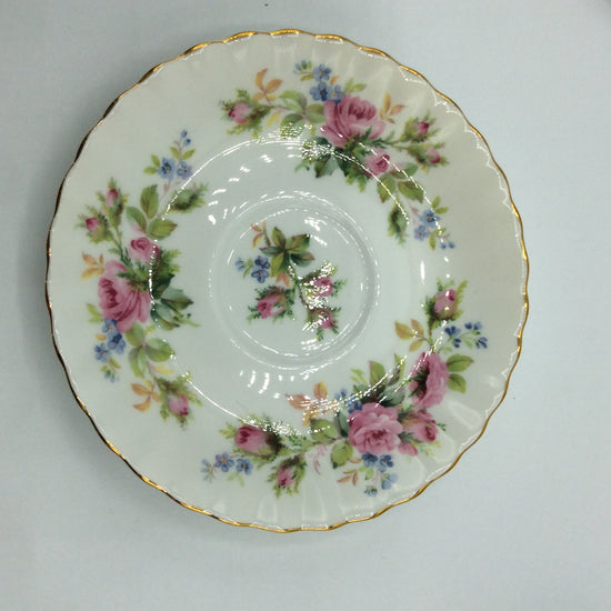 Royal Albert MOSS ROSE Kaffeegedeck 3tlg. Sammeltasse Bone China England