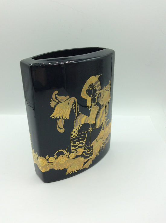 Rosenthal Vase von Bjørn Wiinblad Porcelaine Noire Höhe ca. 17cm