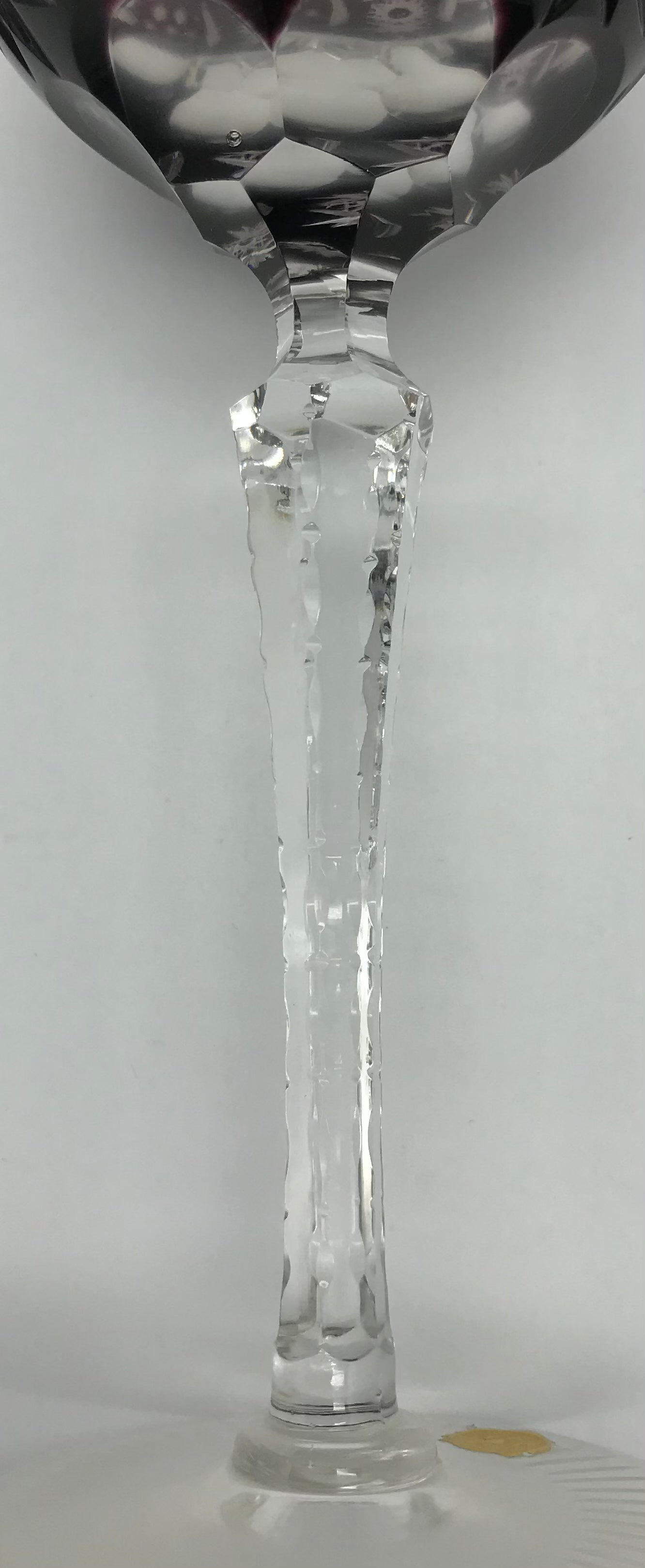 Kristall Weinglas Römer lila handgeschliffen, Echt Bleikristall