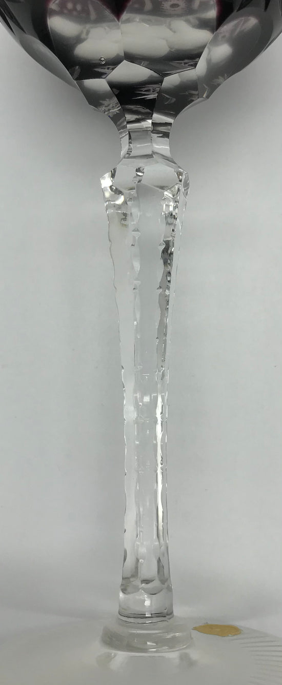 Kristall Weinglas Römer lila handgeschliffen, Echt Bleikristall