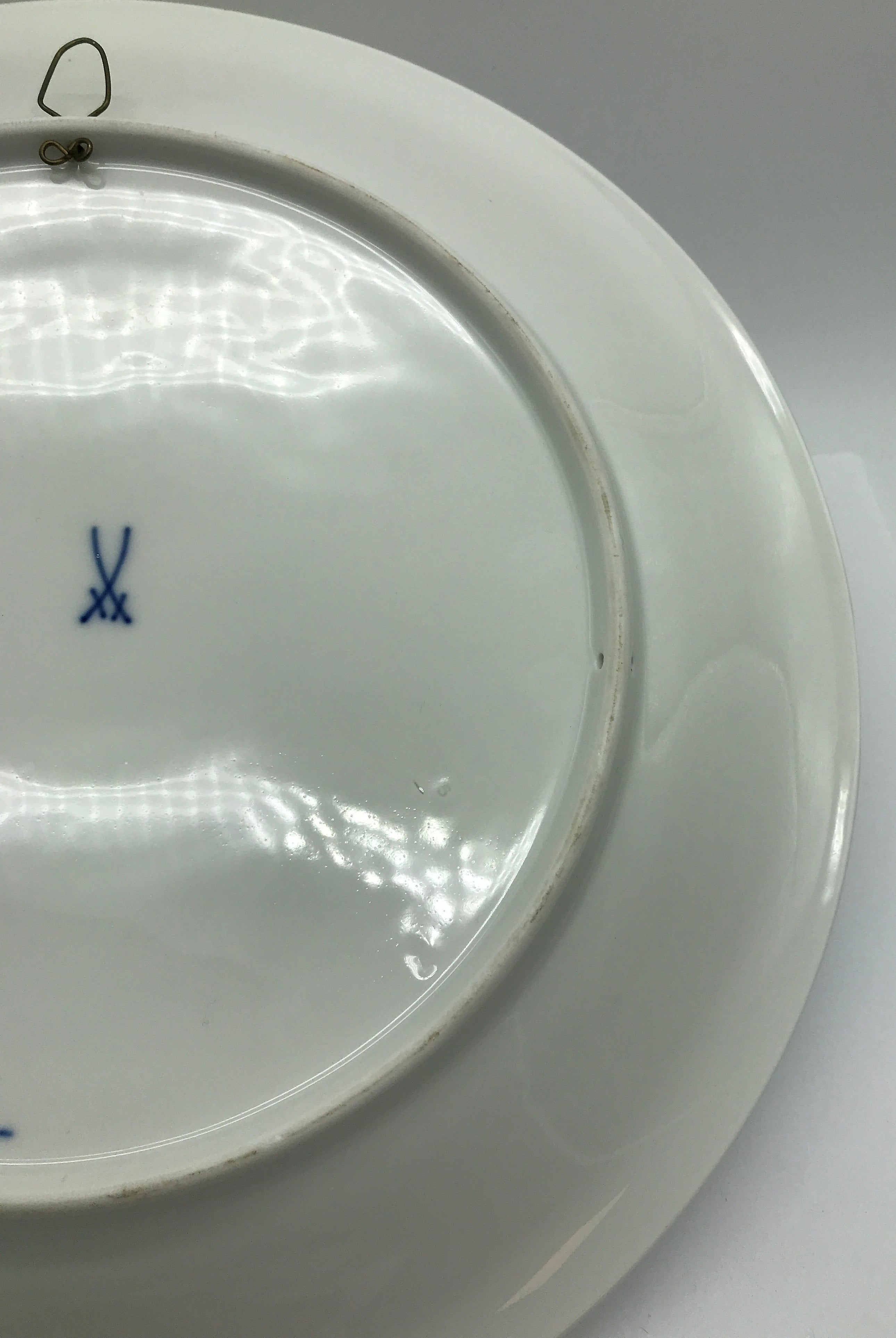 Meissen Wandteller Wall Plate Städteteller Dresden Stadtansicht Elbe Goldrand